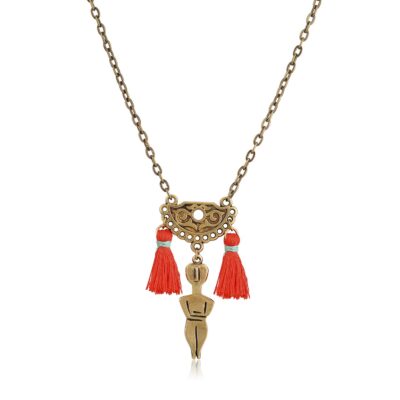 Lourou necklace (red tassels)