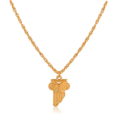This ionic column pendant is so smooth and chic.  A sweet Ionic column cast to a stunning rope chain. So versatile that you can wear it with almost everything, to accentuate your Greek-chic style. Combine it with our Grecian style earrings from our “All Greek to me” collection.