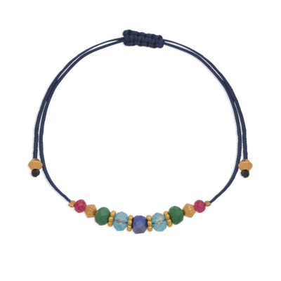 A joyful adjustable bracelet, made with polygonal glass beads, light and easy to wear, you can style it any way you want, stack it with our other bracelets from our bracelet's collection. Perfect for any occasion.